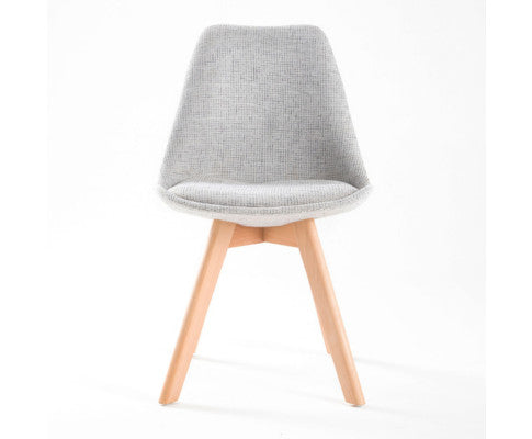 Retro Dining Cafe Chair Padded Seat GREY