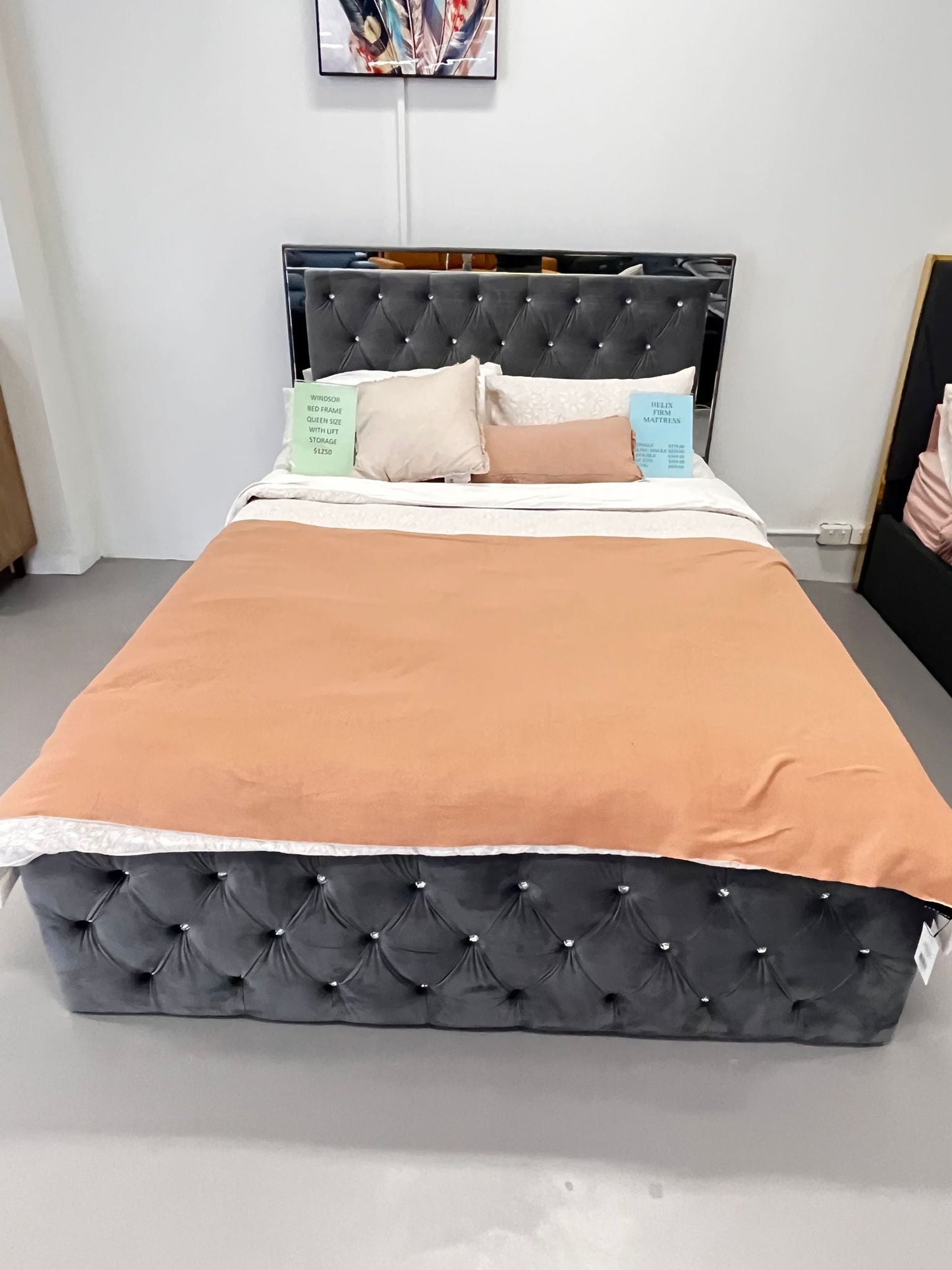 WINDSOR GAS LIFT STORAGE BED FRAME VALUE FOR MONEY