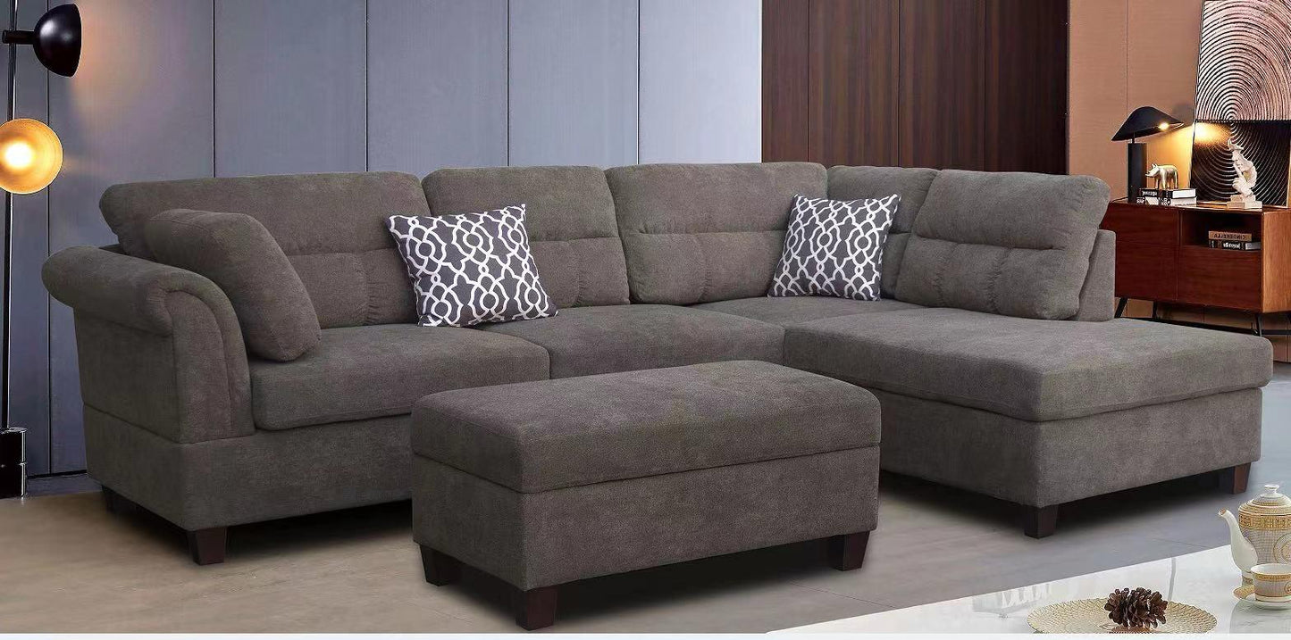 COLTON CHAISE SOFA WITH FREE STORAGE OTTOMAN
