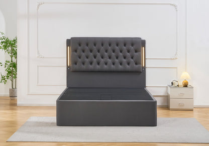 HAMPTON Gas Lift Storage Bed | Upholstered Comfort with LED Light Design New Arrival...!!!