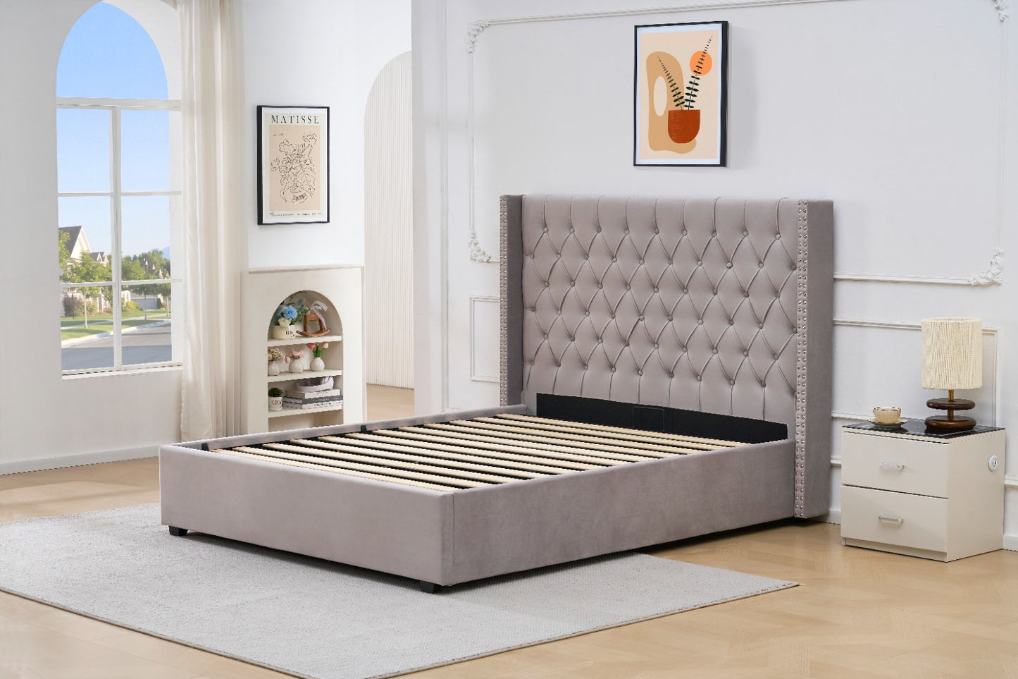 LEENA Gas Lift Bed Frame | Classic Elegance with Smart Storage New Arrival...!!!