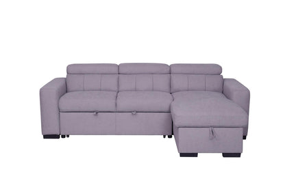 Harper Sofa Bed with Reversible Chaise Storage | Adjustable Headrest | Lima Fabric Sofa Bed