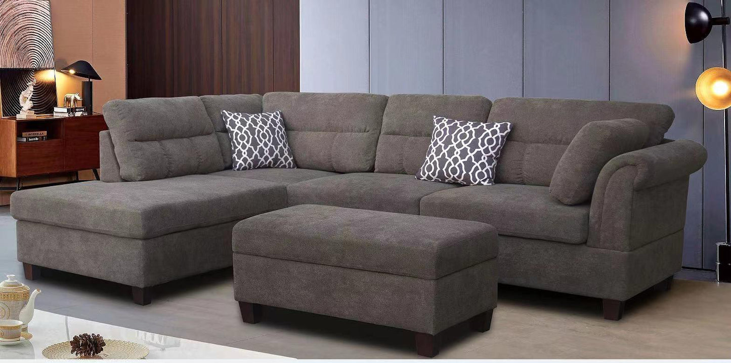 COLTON CHAISE SOFA WITH FREE STORAGE OTTOMAN