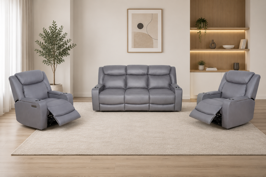 Hudson electric recliner sofa set for Perth family living room