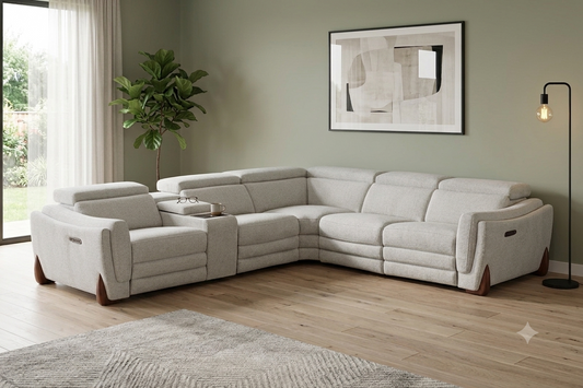 MONACO FABRIC ELECTRIC CORNER SOFA WITH HEATING & SOUNDBAR | Coming soon | Pre-Order Booking