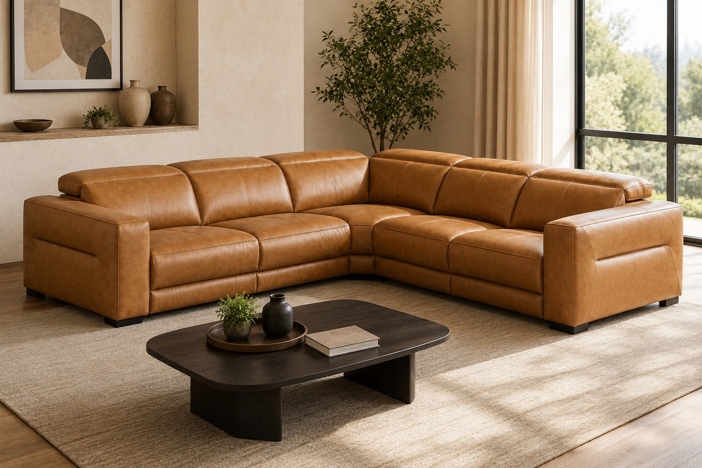 DAKOTA LEATHER CORNER SOFA WITH 2 ELECTRIC RECLINERS | Coming soon | Pre-Order Booking